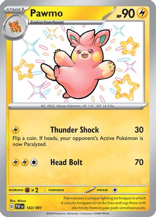 Pawmo 143 - Holofoil SV Paldean Fates - Shiny Rare