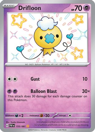 Drifloon 155 - Holofoil SV Paldean Fates - Shiny Rare