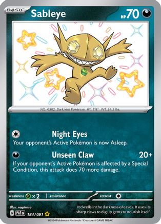 Sableye 184 - Holofoil SV Paldean Fates - Shiny Rare