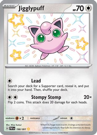 Jigglypuff 198 - Holofoil SV Paldean Fates - Shiny Rare
