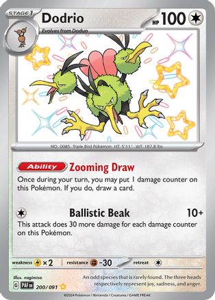 Dodrio 200 - Holofoil SV Paldean Fates - Shiny Rare