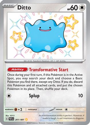 Ditto 201 - Holofoil SV Paldean Fates - Shiny Rare
