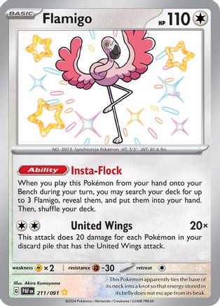 Flamigo 211 - Holofoil SV Paldean Fates - Shiny Rare