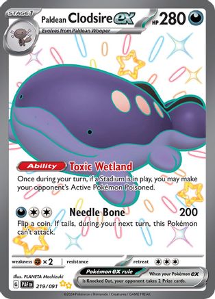 Paldean Clodsire ex 219/091 - Holofoil SV Paldean Fates - Shiny Ultra Rare