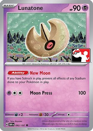 Lunatone 092/197 Prize Pack Series Cards - Uncommon