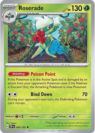 Roserade 009 - Reverse Holofoil SV05 Temporal Forces - Uncommon