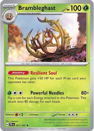Brambleghast 021 - Reverse Holofoil SV05 Temporal Forces - Rare