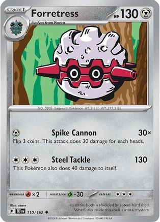 Forretress 110 - Reverse Holofoil SV05 Temporal Forces - Uncommon