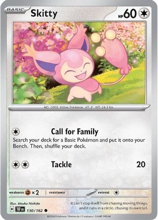 Skitty 130 - Reverse Holofoil SV05 Temporal Forces - Common