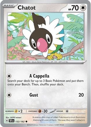 Chatot 132/162 - Reverse Holofoil SV05 Temporal Forces - Common