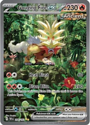 Gouging Fire ex 204/162 - Holofoil SV05 Temporal Forces - Special Illustration Rare