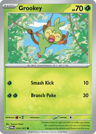Grookey 014 - Reverse Holofoil SV06 Twilight Masquerade - Common