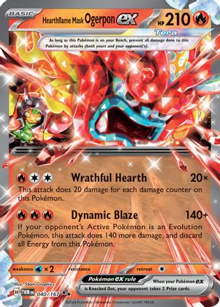 Hearthflame Mask Ogerpon ex 040/167 - Holofoil SV06 Twilight Masquerade - Double Rare