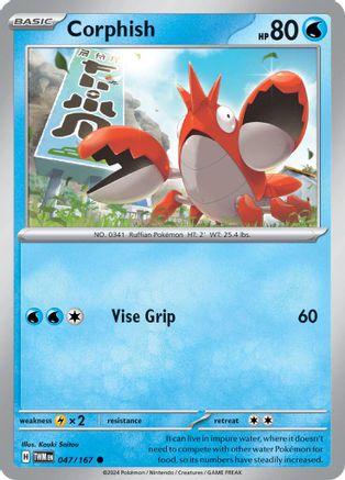 Corphish 047 - Reverse Holofoil SV06 Twilight Masquerade - Common