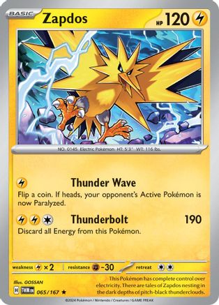 Zapdos 065 - Holofoil SV06 Twilight Masquerade - Rare