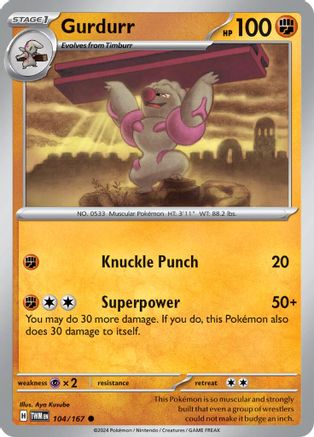 Gurdurr 104 - Reverse Holofoil SV06 Twilight Masquerade - Common