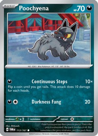 Poochyena 113 - Reverse Holofoil SV06 Twilight Masquerade - Common