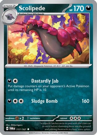Scolipede 117 - Reverse Holofoil SV06 Twilight Masquerade - Uncommon