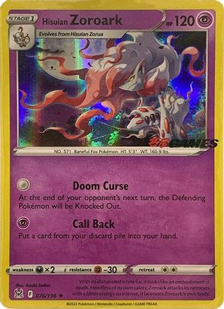 Hisuian Zoroark (EB Games Exclusive) 076/196 - Holofoil Miscellaneous Cards & Products - Promo