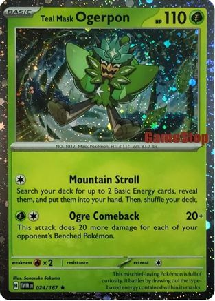 Teal Mask Ogerpon (Cosmos Holo) (Gamestop Exclusive) 024 - Holofoil Miscellaneous Cards & Products - Rare
