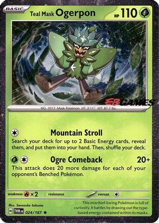 Teal Mask Ogerpon (Cosmos Holo) (EB Games Exclusive) 024 - Holofoil Miscellaneous Cards & Products - Rare