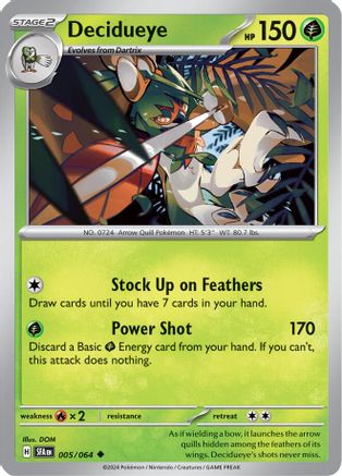 Decidueye 005 - Reverse Holofoil SV Shrouded Fable - Uncommon