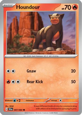 Houndour 007 - Reverse Holofoil SV Shrouded Fable - Common