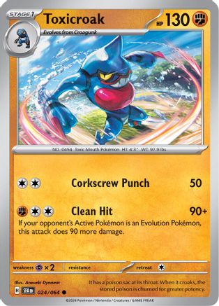 Toxicroak 024 - Reverse Holofoil SV Shrouded Fable - Common