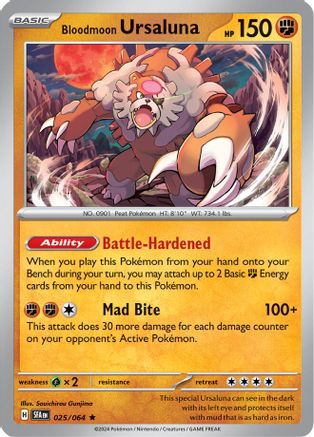 Bloodmoon Ursaluna 025 - Holofoil SV Shrouded Fable - Rare