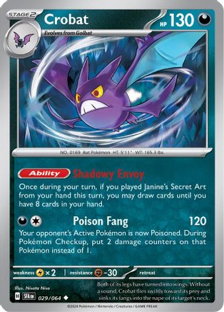 Crobat 029 - Reverse Holofoil SV Shrouded Fable - Uncommon