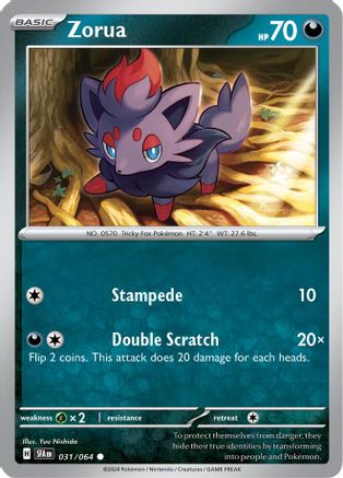 Zorua 031/064 - Reverse Holofoil SV Shrouded Fable - Common