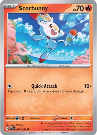 Scorbunny 026 - Reverse Holofoil SV07 Stellar Crown - Common