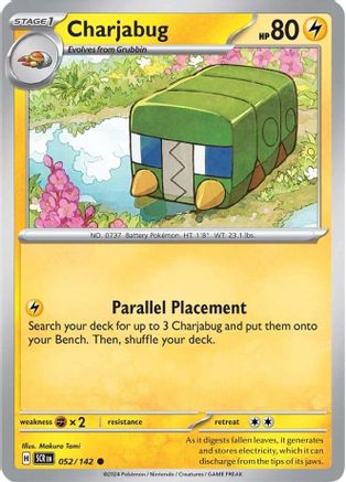 Charjabug 052 - Reverse Holofoil SV07 Stellar Crown - Common