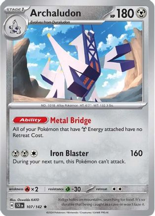 Archaludon 107/142 - Holofoil SV07 Stellar Crown - Rare