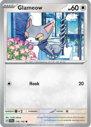Glameow 116 - Reverse Holofoil SV07 Stellar Crown - Common