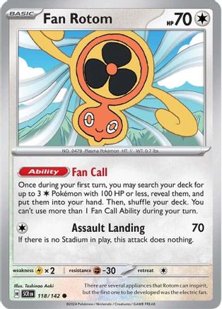 Fan Rotom 118 - Reverse Holofoil SV07 Stellar Crown - Common