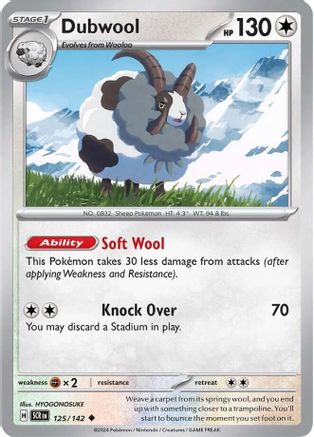 Dubwool 125 - Reverse Holofoil SV07 Stellar Crown - Uncommon