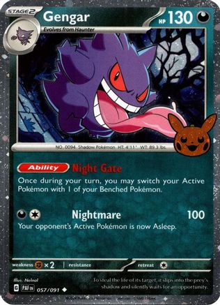 Gengar (Cosmos Holo) 057 - Holofoil Trick or Trade BOOster Bundle 2024 - Holo Rare