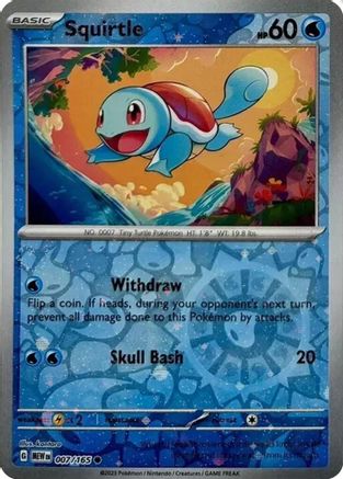 Squirtle (Reverse Cosmos Holo) 007/165 - Holofoil Miscellaneous Cards & Products - Common