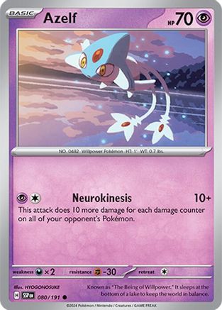 Azelf 080 - Reverse Holofoil SV08 Surging Sparks - Common
