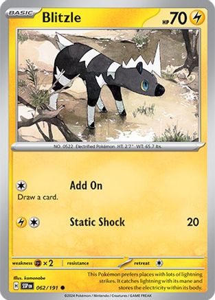 Blitzle 062 - Reverse Holofoil SV08 Surging Sparks - Common