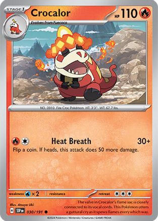 Crocalor 030 - Reverse Holofoil SV08 Surging Sparks - Common
