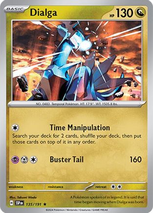Dialga 135 - Reverse Holofoil SV08 Surging Sparks - Rare