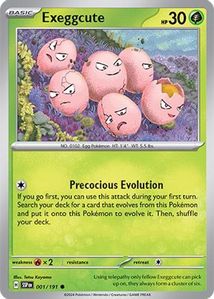 Exeggcute 001/191 - Reverse Holofoil SV08 Surging Sparks - Common