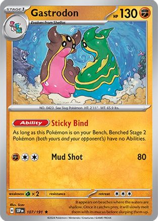 Gastrodon 107 - Holofoil SV08 Surging Sparks - Rare