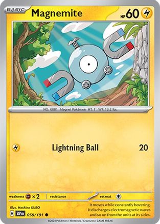 Magnemite 058 - Reverse Holofoil SV08 Surging Sparks - Common
