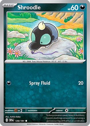 Shroodle 120 - Reverse Holofoil SV08 Surging Sparks - Common