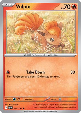 Vulpix 016 - Reverse Holofoil SV08 Surging Sparks - Common