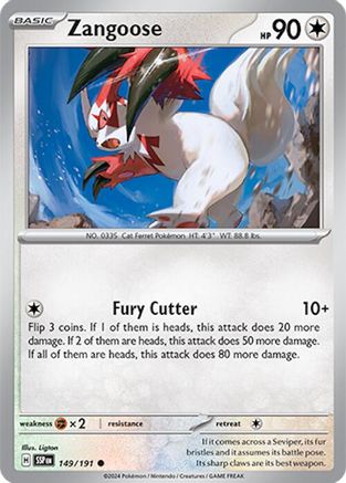 Zangoose 149 - Reverse Holofoil SV08 Surging Sparks - Common
