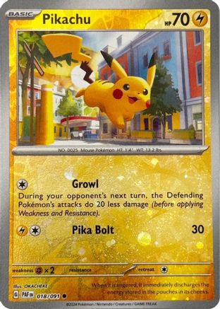 Pikachu (Reverse Cosmos Holo) 018/091 - Reverse Holofoil Miscellaneous Cards & Products - Promo